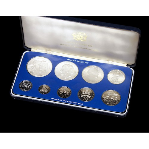 367 - Three 1970s cased Franklin Mint coinage proof sets, comprising Commonwealth of The Bahamas, 1975, Ja... 