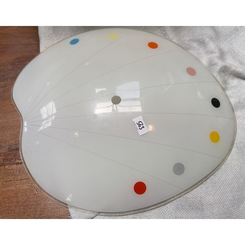 563 - A Studio Glass shaped lampshade, styled as an artist's paint palette, 60cm at widest point