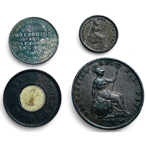 612 - Great Britain, 1811 Shaftsbury sixpence bank token, obv: arms within wreath, legend around, rev: leg... 