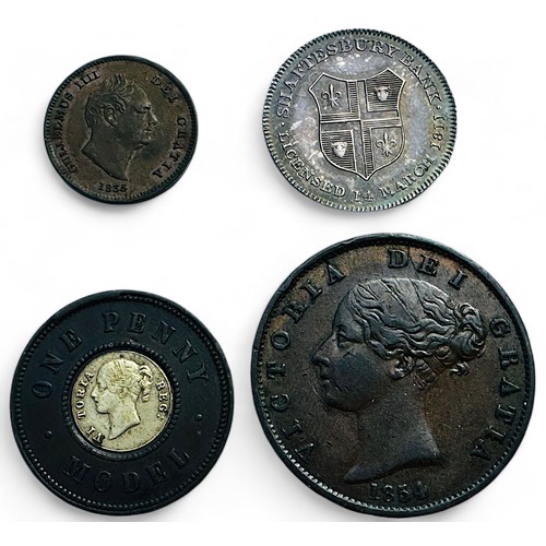 612 - Great Britain, 1811 Shaftsbury sixpence bank token, obv: arms within wreath, legend around, rev: leg... 