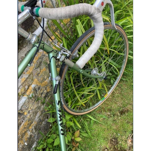 232 - A Dawes road bike in Green metallic (Recently resprayed) with Shimano gears, Dia-compe Brakes, light... 