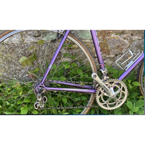 233 - A Falcon race road bike (531 tubing) in soft purple, 6 speed Double chain ring gears, Campag Brakes ... 