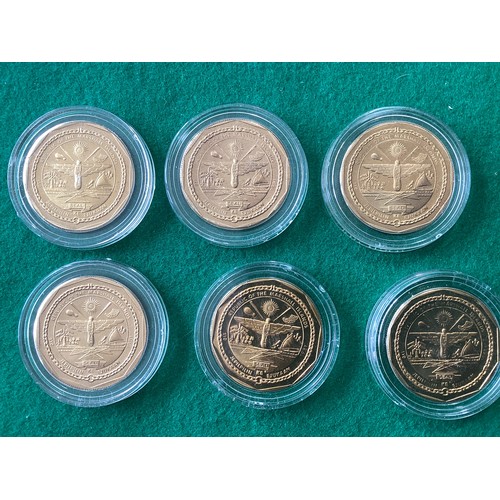 882 - Six $10 dollar coins, in capsules, minted in 1991 for the Marshall Islands from its World War Two fi... 