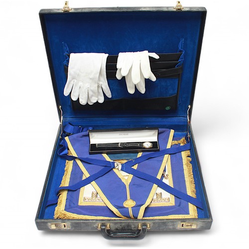 280 - A collection of assorted Freemasonry regalia and gloves, plus five various jewels, one being silver,... 