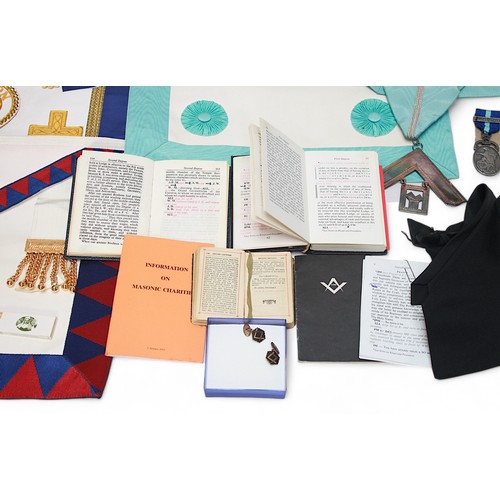 281 - A collection of assorted Freemasonry regalia, including London Grand Rank items, sashes, gloves, apr... 