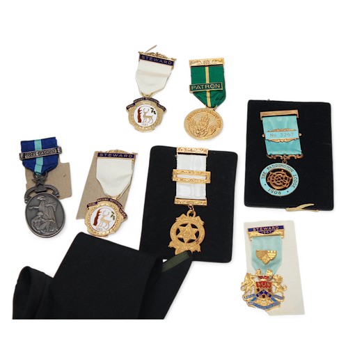 281 - A collection of assorted Freemasonry regalia, including London Grand Rank items, sashes, gloves, apr... 