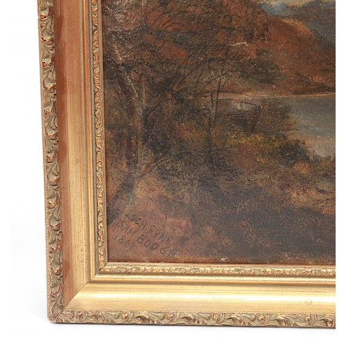 211 - Samuel Bough RSA, RSW (1822-1878) ‘Loch Fyne’ signed and dated 1867, oil on board, in gilt frame. 28... 