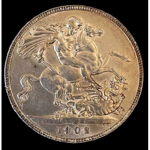 626 - An Edward VII Silver Crown, 1902, EF with some toning around lettering.