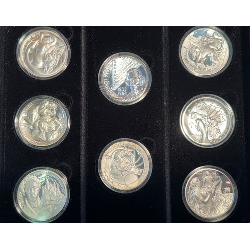 636 - A Set of Eight Silver Proof Struck Medals celebrating Mythological Couples of Ancient Greece. each m... 