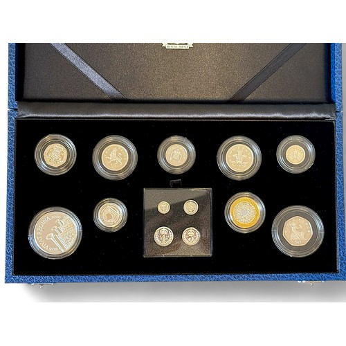 855 - A Royal Mint 'The Queen's 80th Birthday Collection of Thirteen Proof Struck Silver from £5-1p and Ma... 