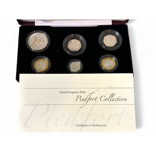 857 - A Royal Mint United Kingdom 2006 Piedfort Collection of six coins of six coins, proof struck, with s... 