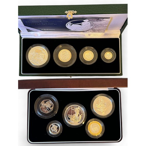 858 - A Royal Mint 'Britannia Collection 2005 Silver Proof Four-Coin Set, £2, £1, 50p, 20p, together with ... 