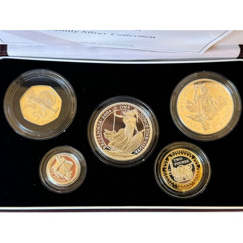 858 - A Royal Mint 'Britannia Collection 2005 Silver Proof Four-Coin Set, £2, £1, 50p, 20p, together with ... 