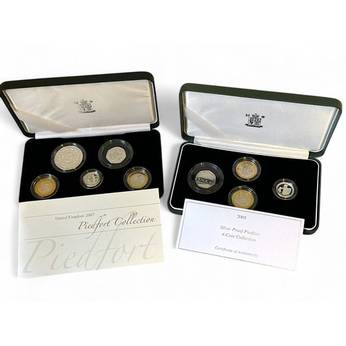 859 - A Royal Mint 'United Kingdom 2007 Piedfort Collection' of five coins together with a '2005 Silver Pi... 