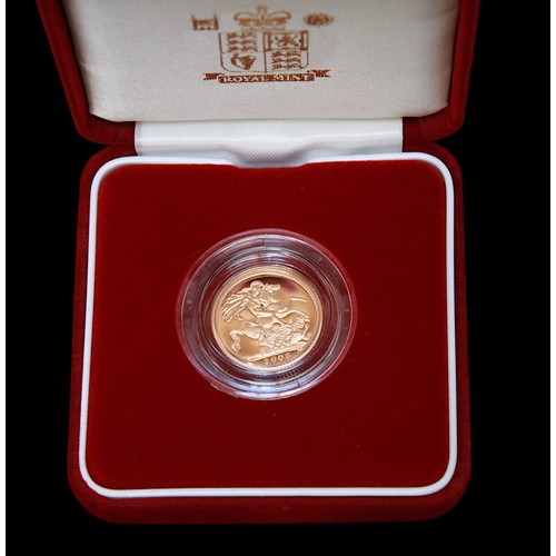 667 - An ERII Half Sovereign, 2003, proof struck, Fourth Portrait after Ian Rank-Broadley, rev. George & D... 