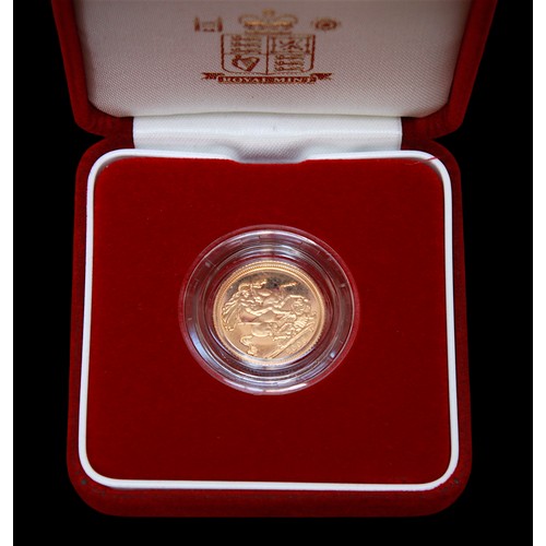 665 - An ERII Half Sovereign, 2006, proof struck, Fourth Portrait after Ian Rank-Broadley, rev. George & D... 