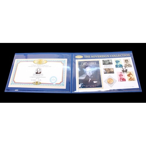 660 - The Sovereign Collection Gold Coin Cover, Sir Winston Churchill 1874-1965, contaning an ERII Gold So... 