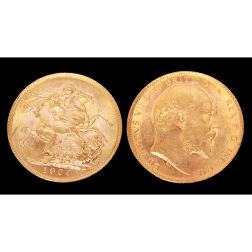 652 - An 1904 Gold Sovereign, Edward VII, G&D reverse, 8.00g.