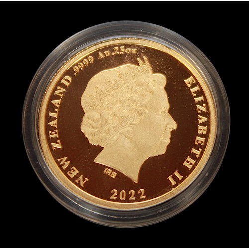 863 - A Reserve Bank of New Zealand Queen Elizabeth II 2022 Platinum Jubilee 1/4 Oz .999 grade gold proof ... 