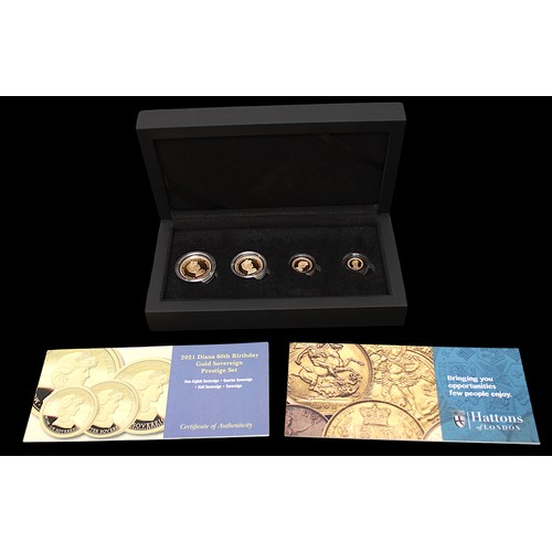 862 - A Hattons of London 2021 Diana 60th Birthday Gold Sovereign Prestige Set, comprising Sovereign, Half... 