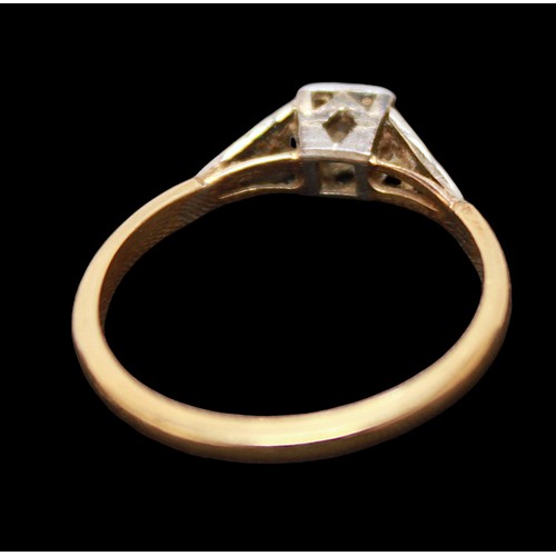 65 - An 18ct gold and solitaire diamond ring, the centrally claw set diamond weighing approximately 0.25c... 