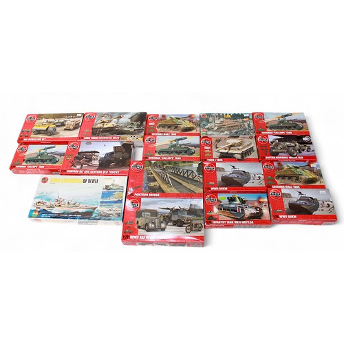 441 - A collection of thirty-four boxed Airfix plastic scale model military build kits, including Series 2... 