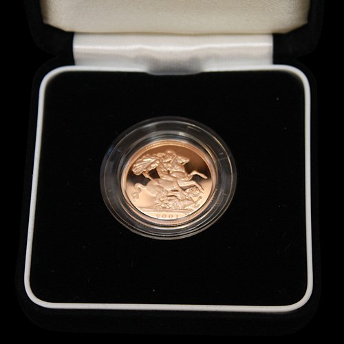 699 - The 2001 United Kingdom Gold Proof Sovereign, Fourth Portrait after Ian Rank-Broadley, rev. George &... 