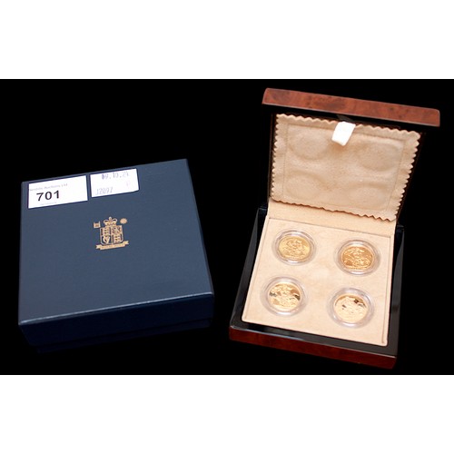 701 - The Queen Elizabeth II Sovereign Portrait Collection- of four coins featuring the changing portrait ... 