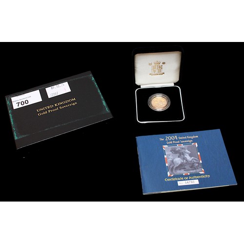 700 - The 2004 United Kingdom Gold Proof Sovereign, Fourth Portrait after Ian Rank-Broadley, rev. George &... 