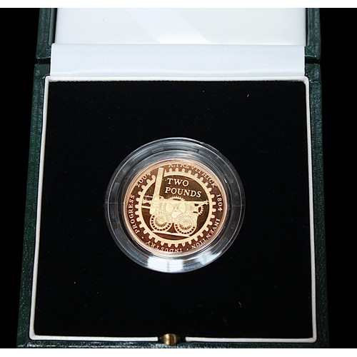 687 - The 2004 United Kingdom Gold Proof Two Pounds, Celebrating 200th Anniversary of The Steam Locomotive... 