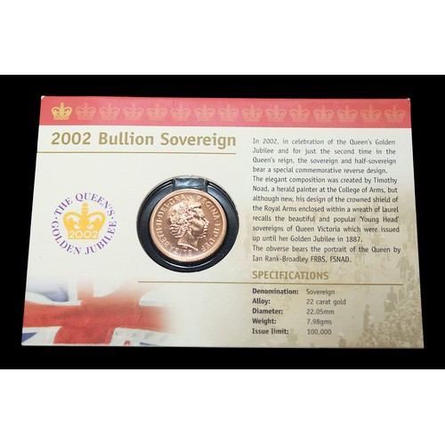 683 - A 2002 Gold Sovereign Brilliant Uncirculated for the Golden Jubilee of HM Queen Elizabeth, obv portr... 