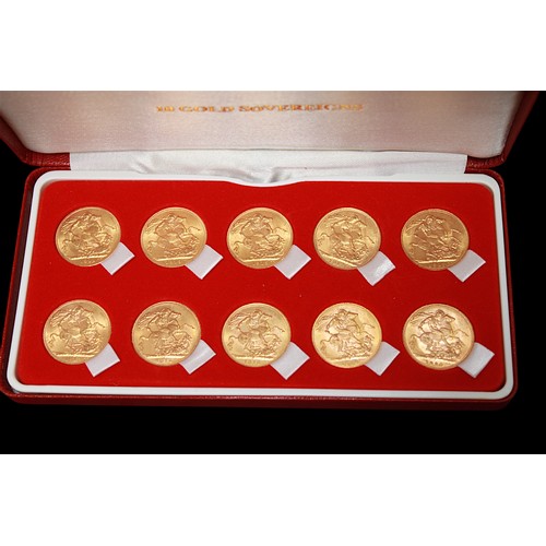 674 - A Collection of Ten George V Gold Sovereigns with ascending dates from 1911-1920, including Mint Mar... 