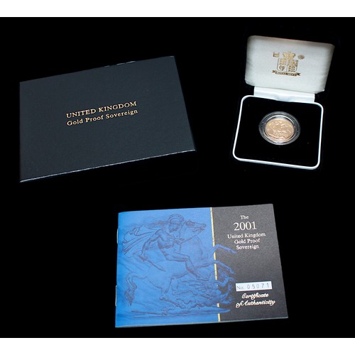 684 - The 2001 United Kingdom Gold Proof Sovereign, Fourth Portrait after Ian Rank-Broadley, rev. George &... 