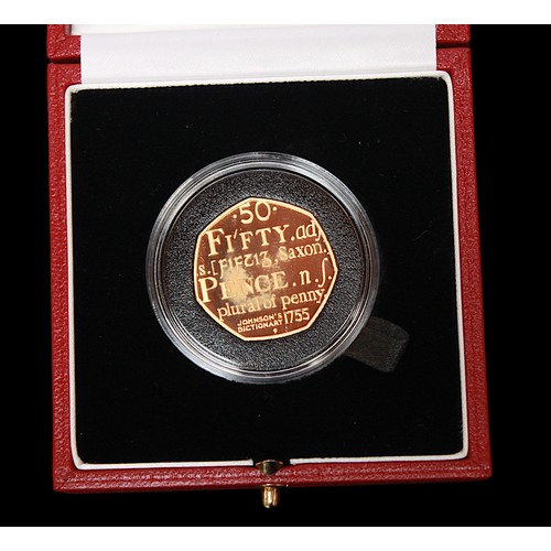 714 - The 2005 United Kingdon Gold Proof 50P Coin - Celebrating The 250th Anniversary of Samuel Johnson's ... 