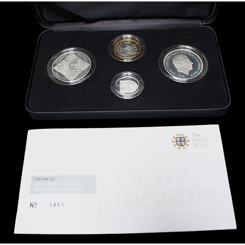 726 - The Royal Mint 2008 Silver Proof Piedfort Silver Coin Collection comprising the Elizabeth I Five Pou... 