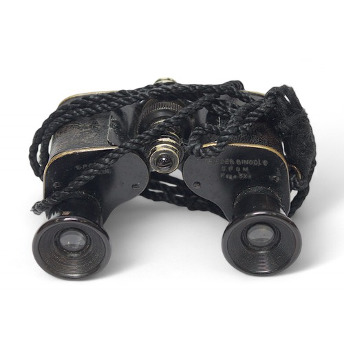 111 - A cased pair of German opera glasses, Trieder Binocle 3x binoculars by CP Goerz, Berlin, housed in b... 