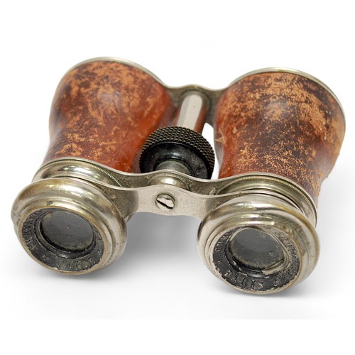 111 - A cased pair of German opera glasses, Trieder Binocle 3x binoculars by CP Goerz, Berlin, housed in b... 