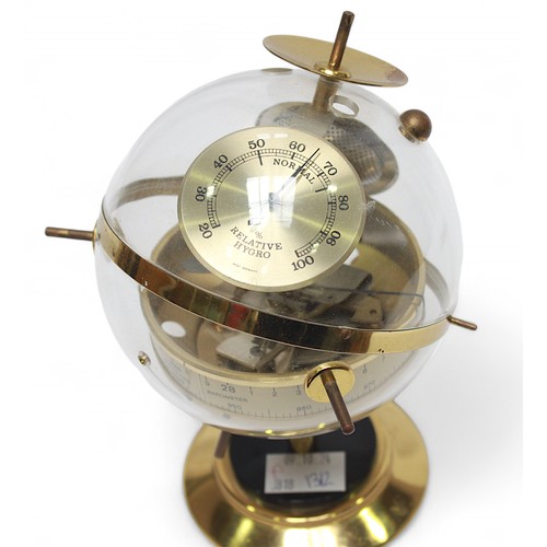 109 - A 1970s West German Huger Sputnik-style desk-top weather station, with barometer, hygrometer and the... 