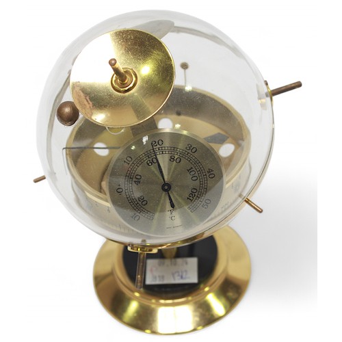 109 - A 1970s West German Huger Sputnik-style desk-top weather station, with barometer, hygrometer and the... 