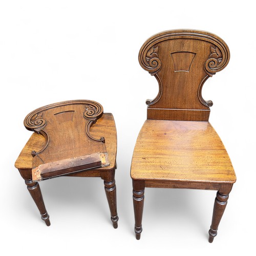 158 - A pair of Victorian ebonised chairs, with mother of pearl inlay and rattan seats, raised on turned f... 