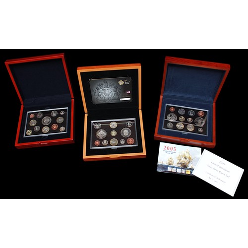 737 - Three various Royal Mint United Kingom Executive Proof Sets comprising 2008, 2007 and 2005, each in ... 