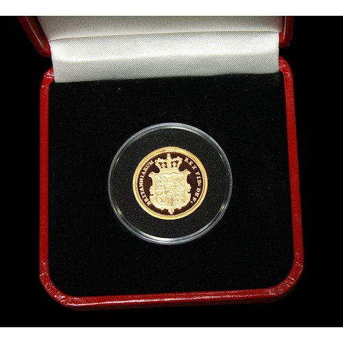 782 - A Pobjoy Mint re-strike King George IV 1828 22ct Gold Proof, limted edition 057/100, UNC, in plastic... 