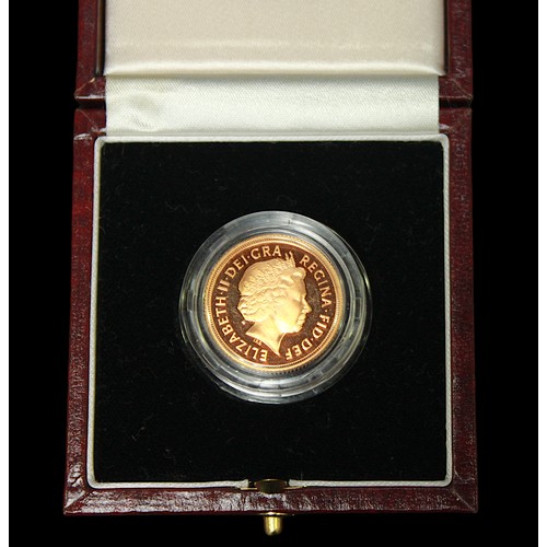 758 - An ERII Gold Sovereign, 1998, Proof Struck, IRB 4th portrait of ERII reverse, Benedetto Pistrucci Ge... 