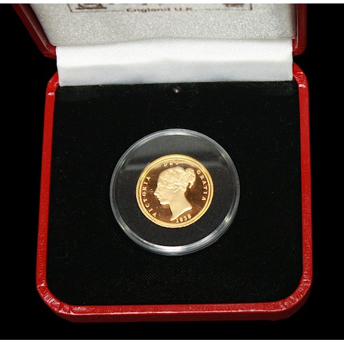 754 - A Pobjoy Mint 22ct Proof Gold Sovereign, restruck Queen Victoria young head 1838, limited edition 07... 