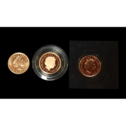 785 - Three Gold Half Sovereigns, 2003 Proof Struck with IRB 4th portrait of ERII and Pistrucci's G&D rev,... 