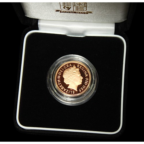 757 - A Royal Mint ERII 2007 22ct gold proof struck Sovereign, IRB portrait, gross weight approximately 7.... 