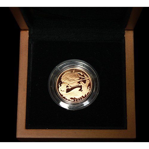 764 - A Royal Mint ERII 2012 22ct gold ‘Timothy Noad’ proof struck Sovereign, IRB portrait, gross weight a... 