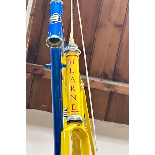 246 - A Basso bike frame, c-c 54cm, together with a Hearne frame c-c 57cm, both in Canary yellow and Sapph... 