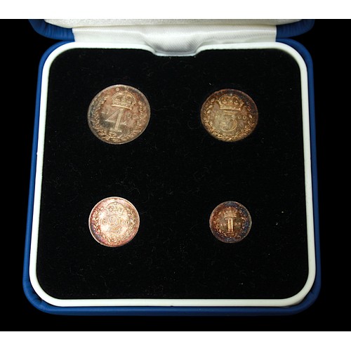 829 - A Queen Victoria Maundy Set 1900, silver 4d, 3d, 2d and 1d, Uncirculated with original lustre, in fi... 