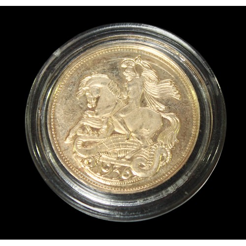 816 - An Edward VIII proof struck 9ct gold ‘Sovereign’, in clear plastic capsule, gross weight approximate... 